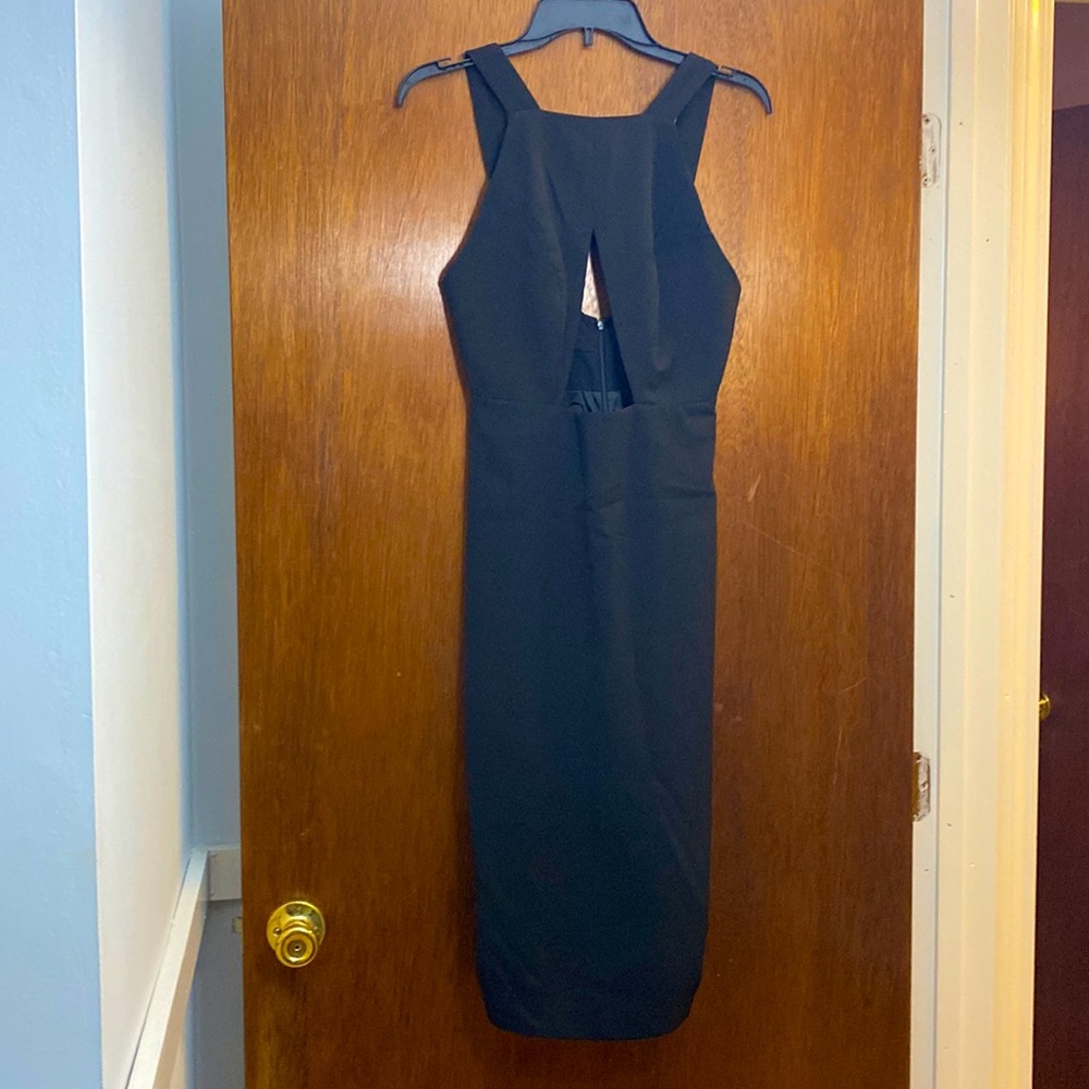 AQ/AQ Black Midi Dress